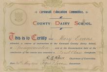 Mary Evans certificate Mary Evans certificate